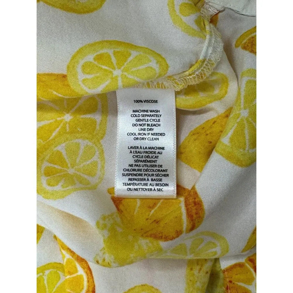Beachlunchlounge Orange Lemon Fruit Print Pullover Shirt Dress Size Medium - Image 9