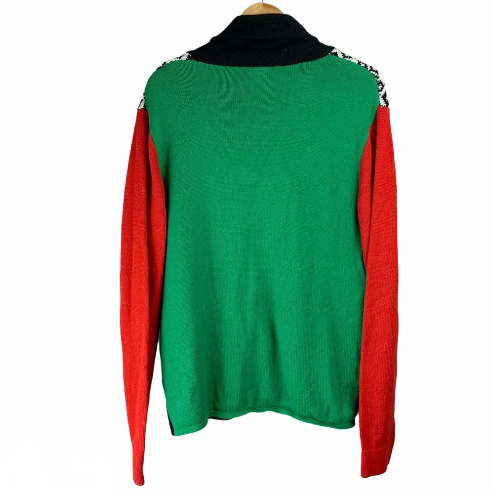 Spencers Funny Gingerbread Christmas Sweater Green Size L - Image 2