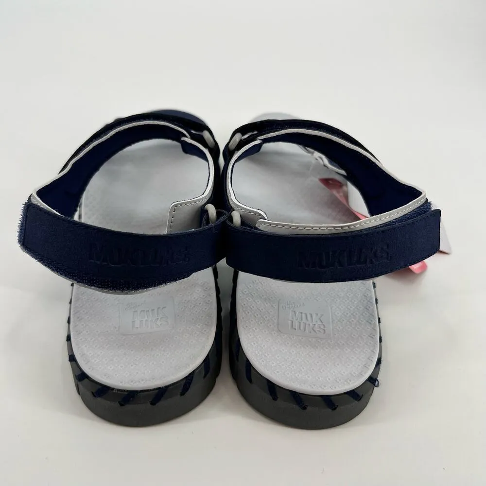 NEW MUK LUKS Women's Flexi Woodstock Sandals adjustable lightweight size 11 Blue - Image 4