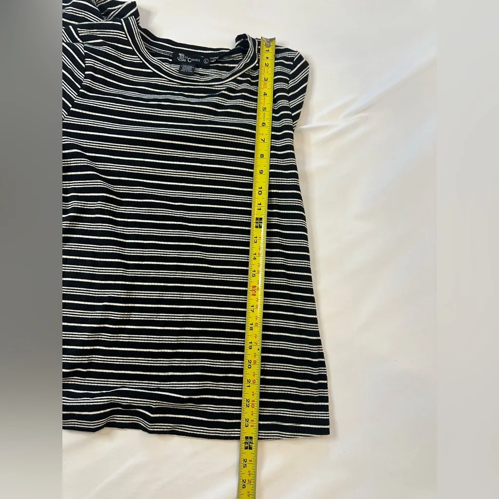 Miss Chievous Black and White Striped Bell Sleeve Top - Image 4