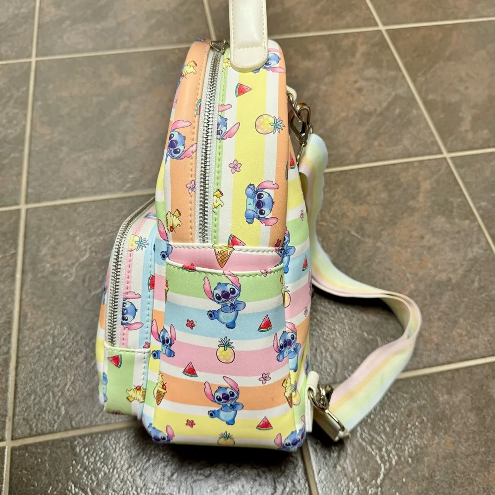 Loungefly Disney Lilo & Stitch Fruits Colorful Stripes Mini Backpack Bag - Image 6