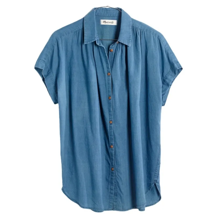 Madewell central shirt in bright indigo XS chambray denim western rodeo - Image 7