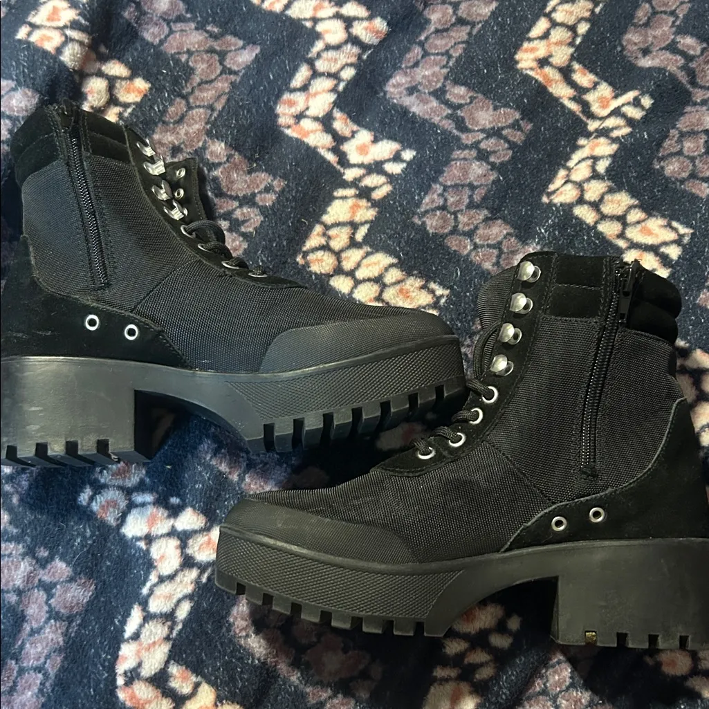 Steve Madden Black Combat Boots - Image 4
