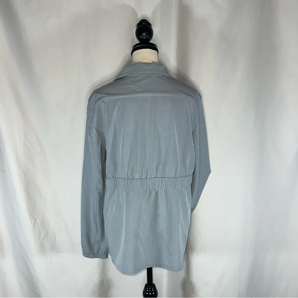 Hang Ten Jacket Women’s L Windbreaker Full-Zip Light Blue Athleisure UPF 50+ - Image 4