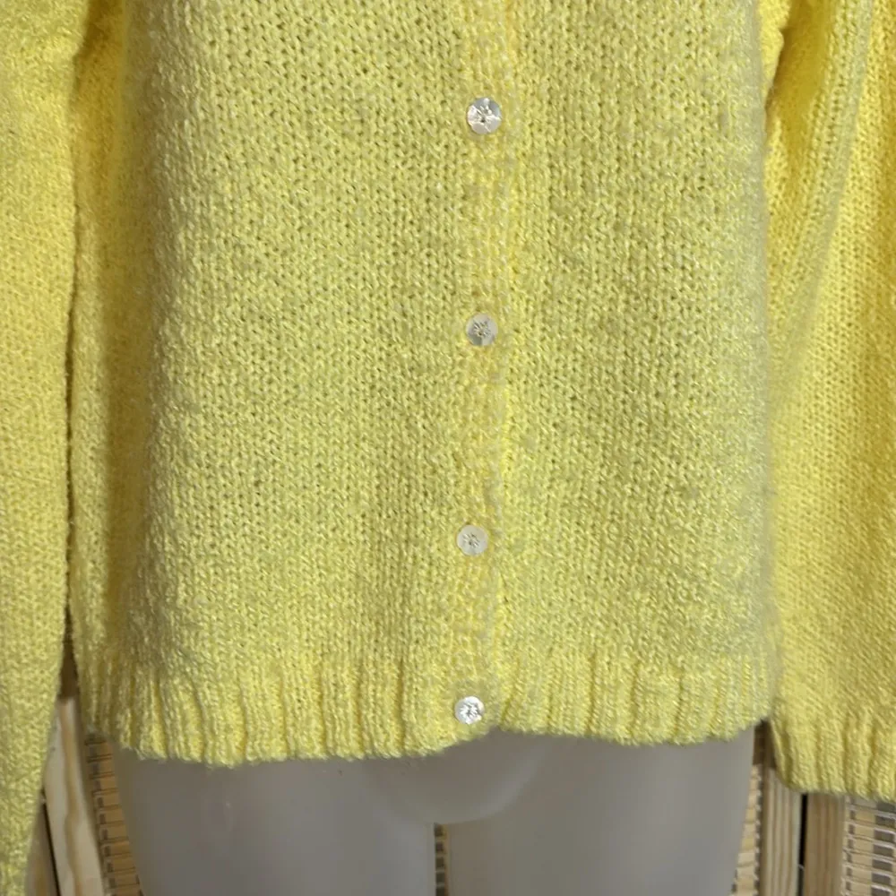 Robert Scott Ltd Vintage Bright Daffodil Yellow Loose Knit Cardigan Sweater 38 Size undefined - Image 7