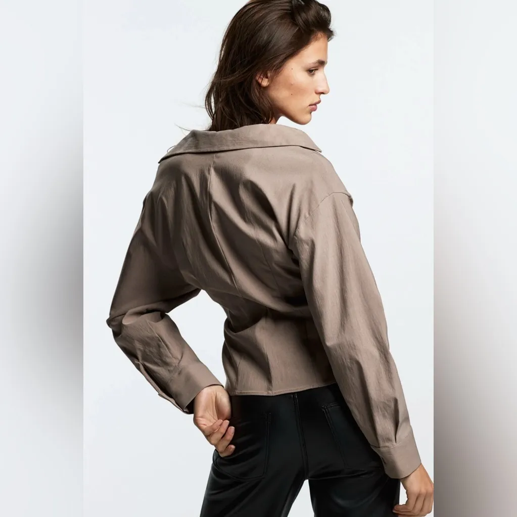 ZARA  Women’s Front Cut Out Detail Long Sleeve Blouse - Image 16