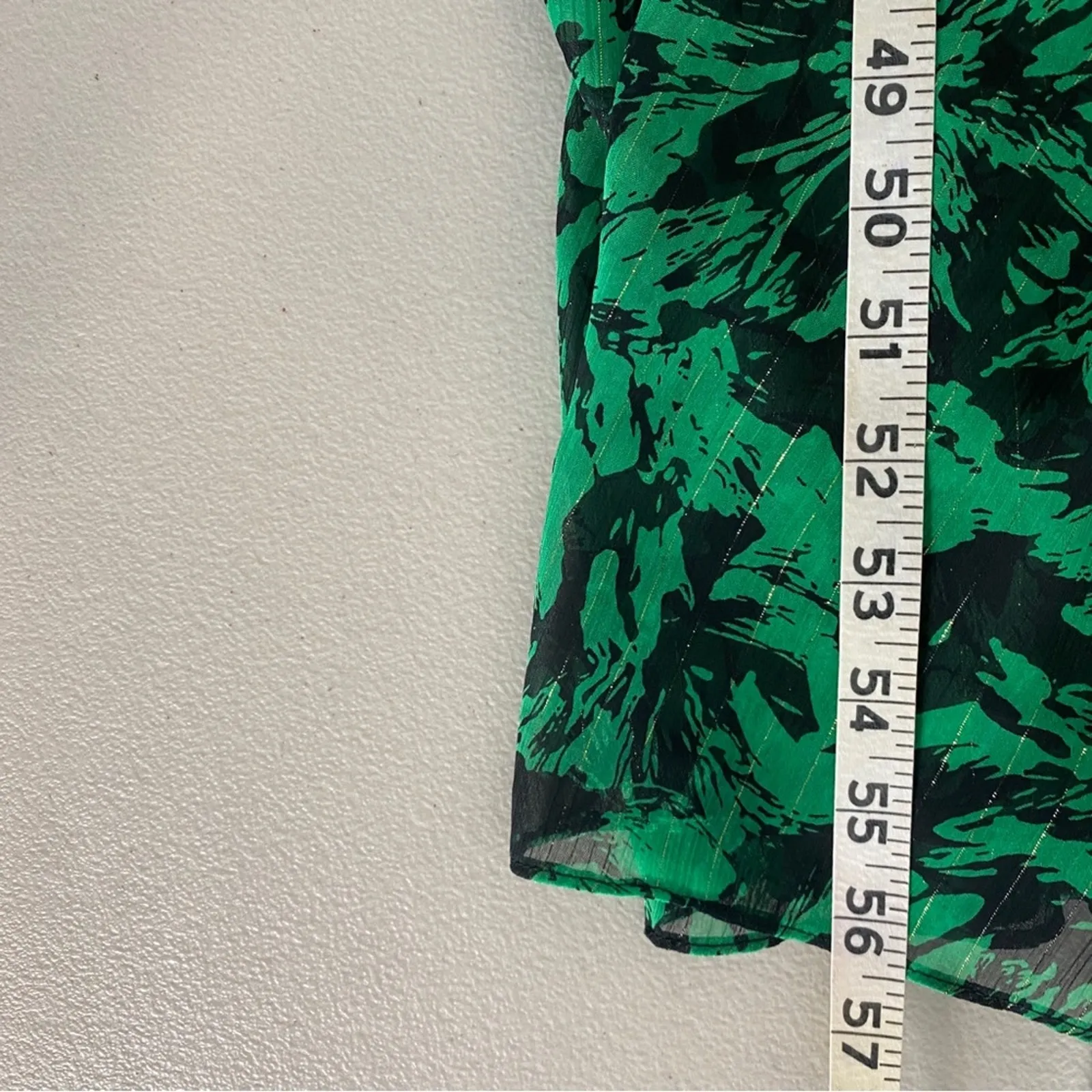 Misa Jocasta Maxi Dress Emerald Green Black Abstract Floral XS Holiday Xmas - Image 14