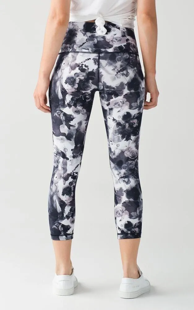 lululemon Women Leggings 6 Wunder Under Crop Hi Rise Obscurred Black Dusty Mauve - Image 2