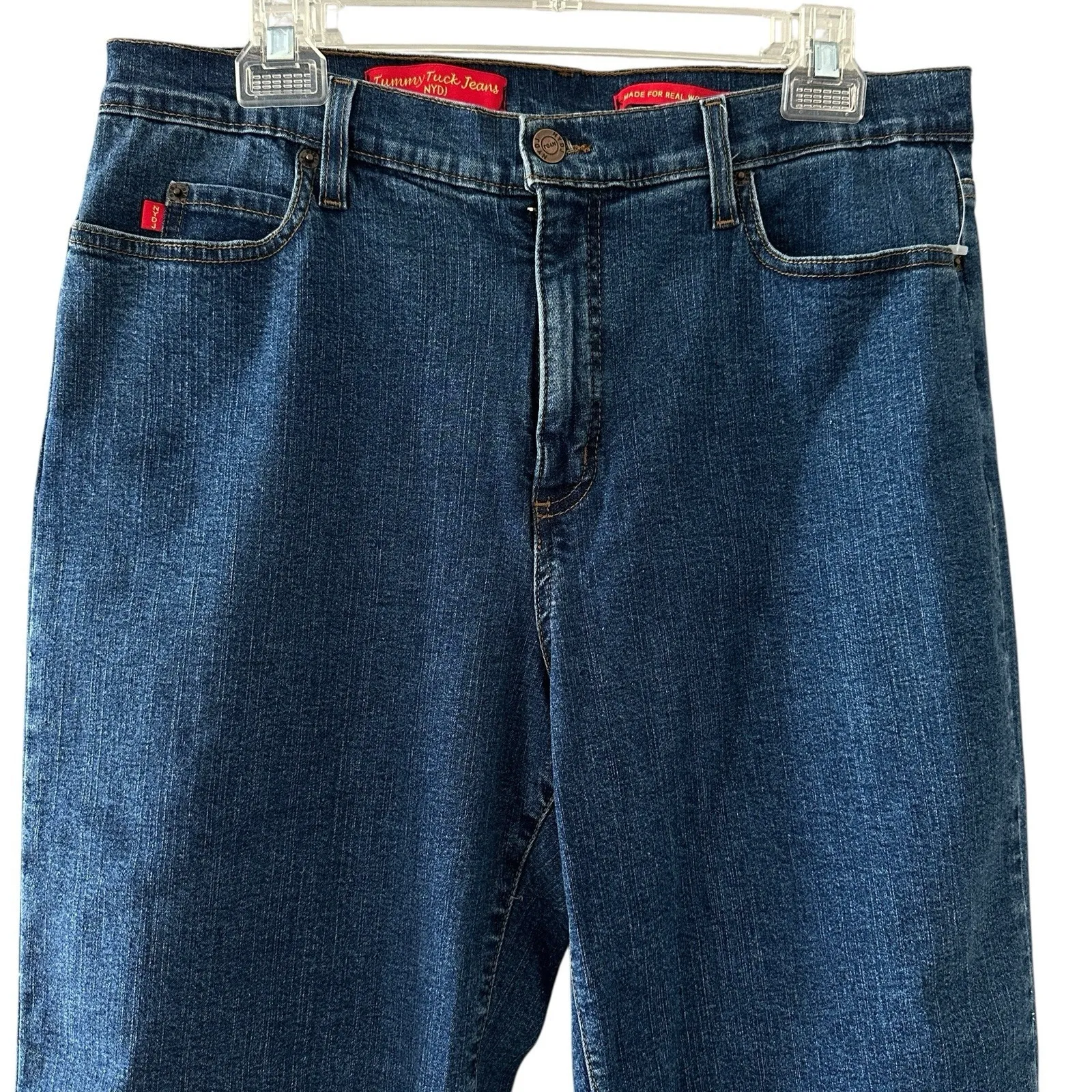 NYDJ Tummy Tuck Jeans Women's Size 16 Made in USA Cropped Denim Straight Leg‎ - Image 3