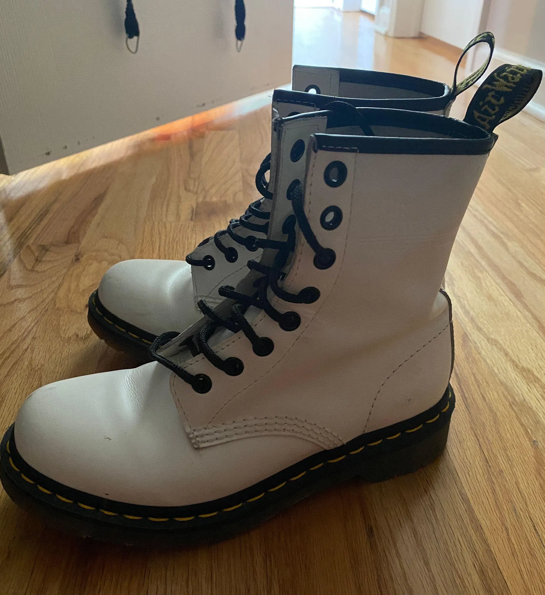 Doc Martens White 1490 Leather Lace Up Boots - Image 4