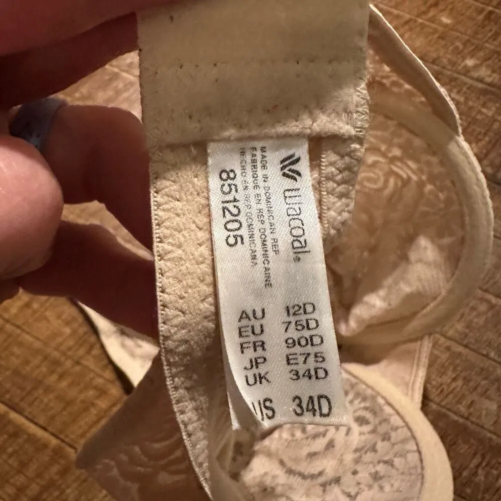 Wacoal retro chic full figure lacy unlined nude 34D sexy bra - Image 3