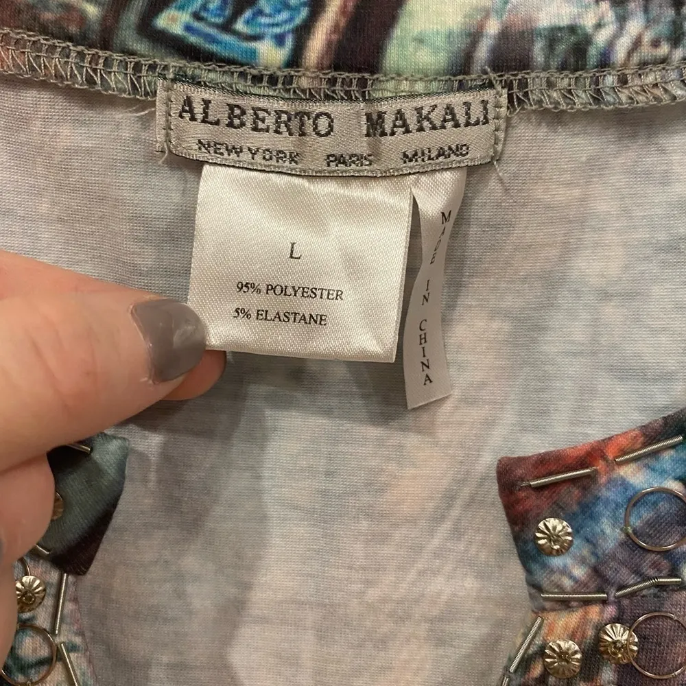 Alberto Makali Horse Embellished Top Size Large EUC - Image 4