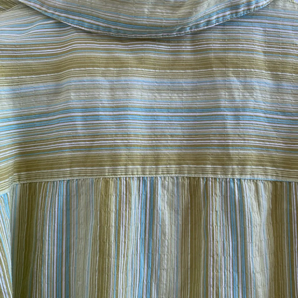 JM Collection Multicolor Metallic Thread Striped Button Down Shirt Size 20W - Image 6