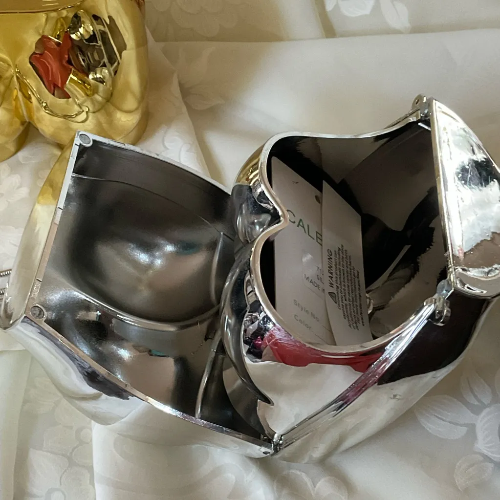 Caleesa Gold AND Silver Metallic Bags in the Image of a Lower Torso, NWOT - Image 6
