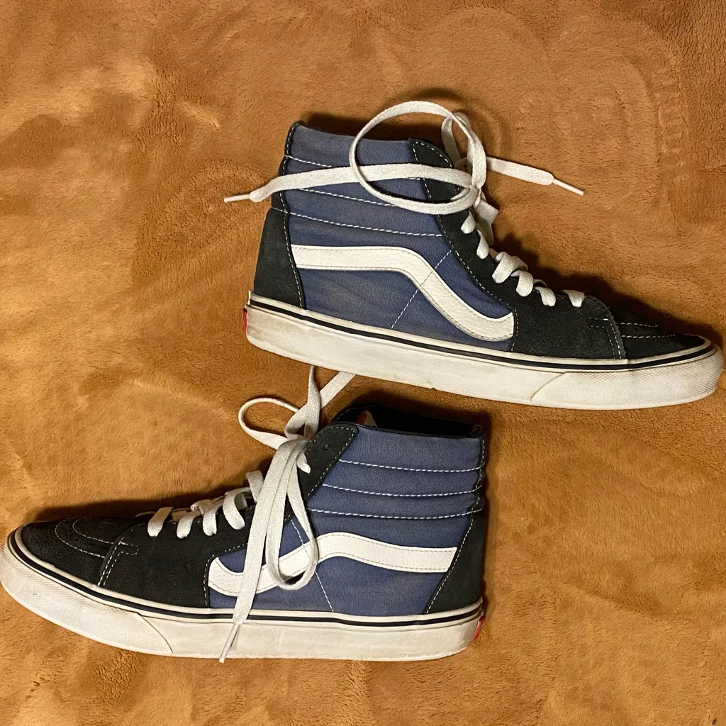 Vans Sk8-Hi Navy Blue/White Skateboarding High Tops Shoes Sneakers - Image 5