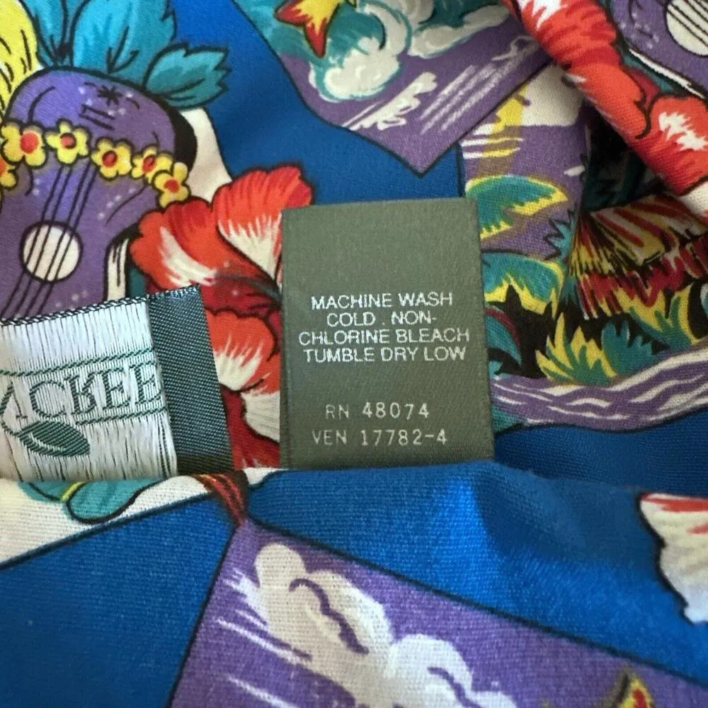 Vtg Cabin Creek Colorful Floral Tropical Short Sleeve Button Up Shirt Womens Med - Image 5