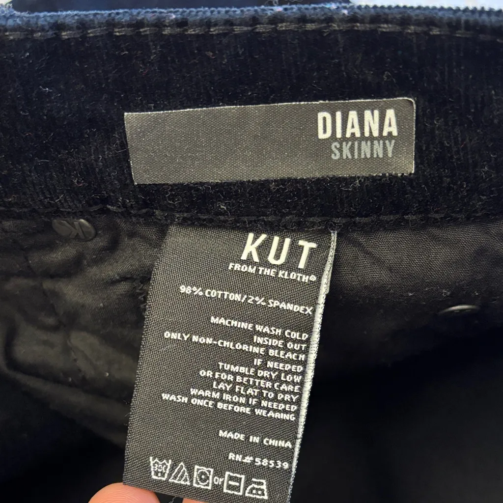 Kut from the Kloth Diana Size 6 Black Skinny Straight Corduroy Velvet Jeans - Image 15
