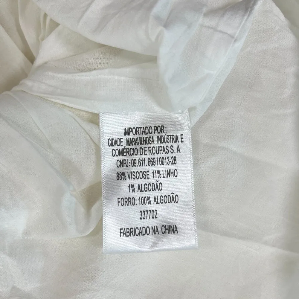 NWOT Farm Rio Stretch Linen Blend Cami Maxi Dress Size S Classic Off White - Image 15