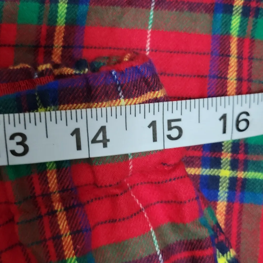 Lands End rich red tartan plaid flannel pajama bottoms size small - Image 5