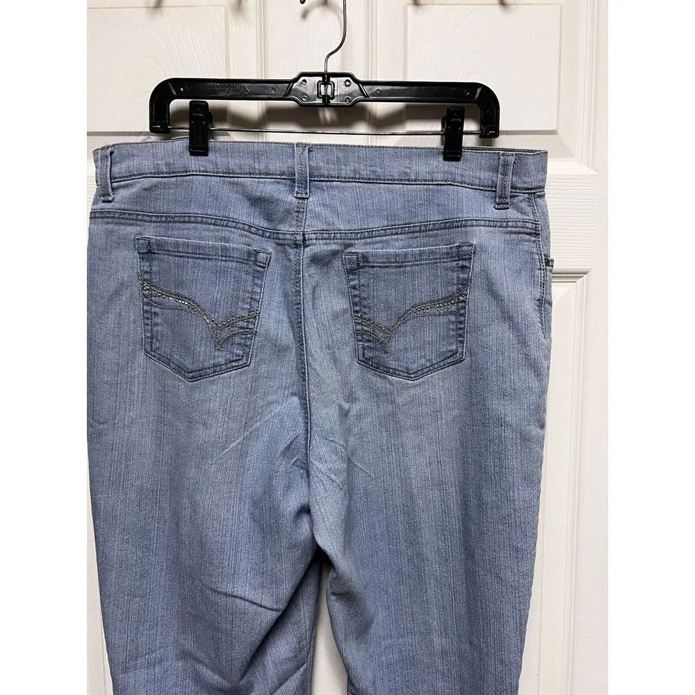 DBHc) Gloria Vanderbilt Jeans Women Size 16 Blue 36x28 High Rise Straight‎ Denim - Image 6