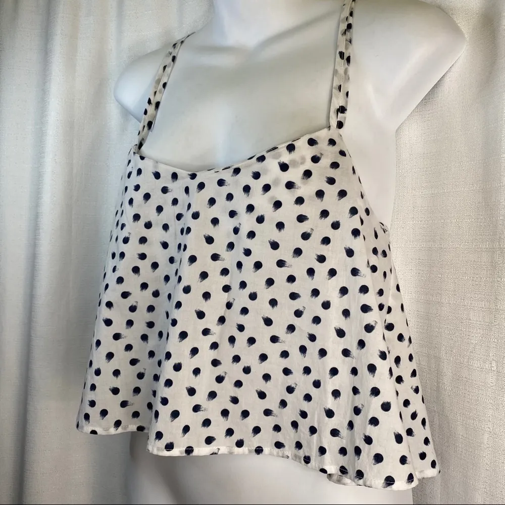 ANTHROPOLOGIE DL1961 PEARL STREET POLKA DOT White & Blue COTTON TANK TOP 🆕 - Image 13