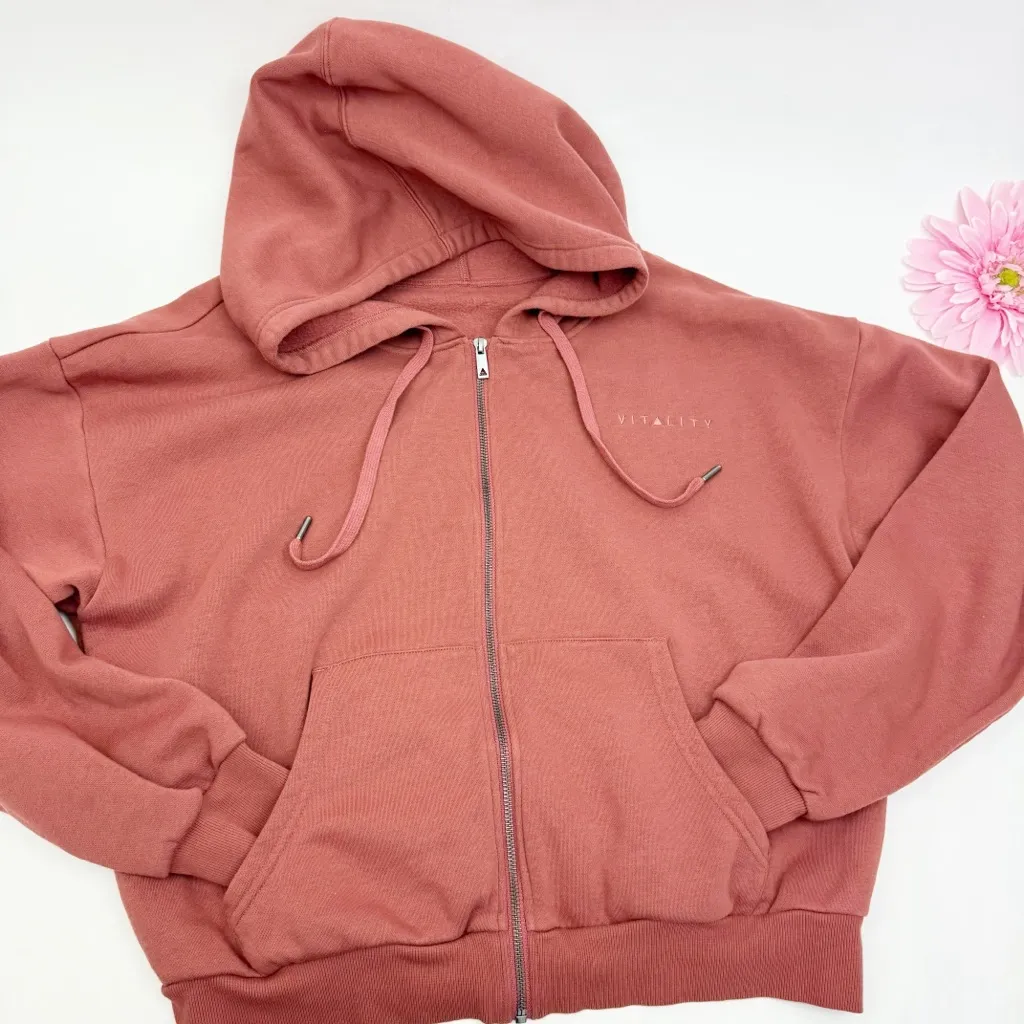 Vitality Cozy Set Full Zip Hoodie & Wide Leg Trouser Sweatpants Rosewood Fleece Brown Size 2X - Image 7