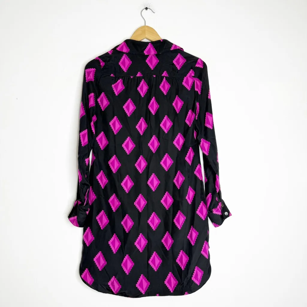 Britt Ryan 100% Silk Geometric Print Tunic Dress Size XS - Image 3