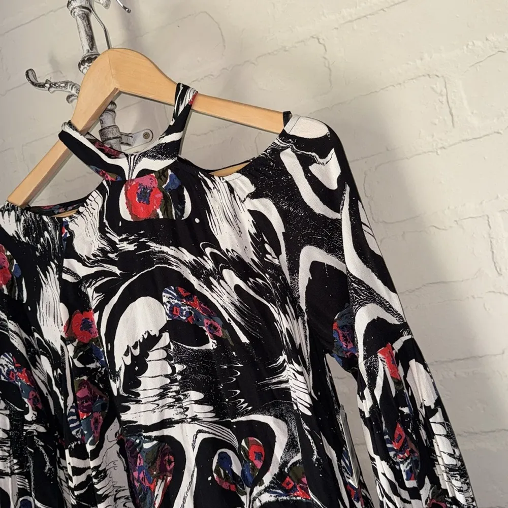 Free People dress Drift Away small boho hippie rayon NEW long sleeve - Image 3