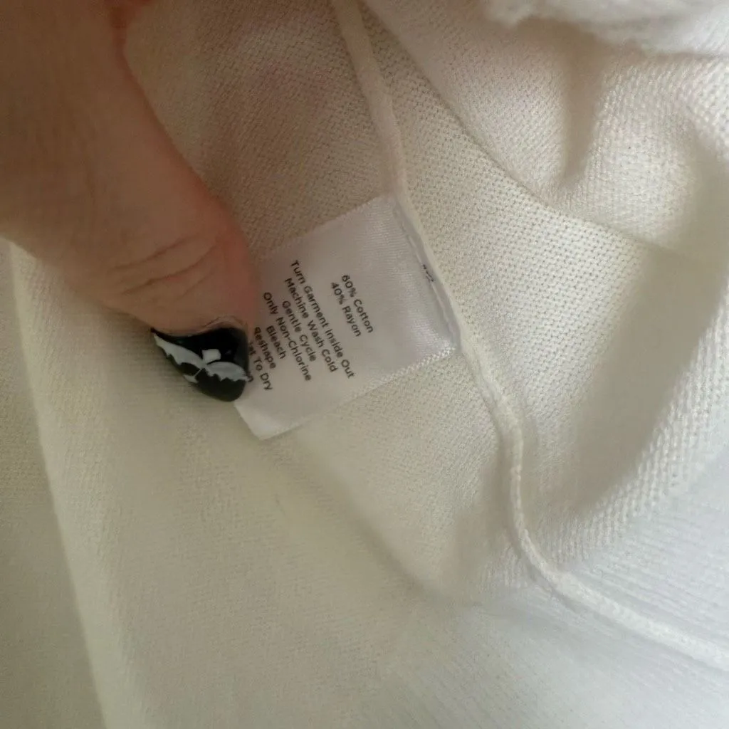 Talbots Women’s Medium White Cream Cardigan Sweater - Image 3