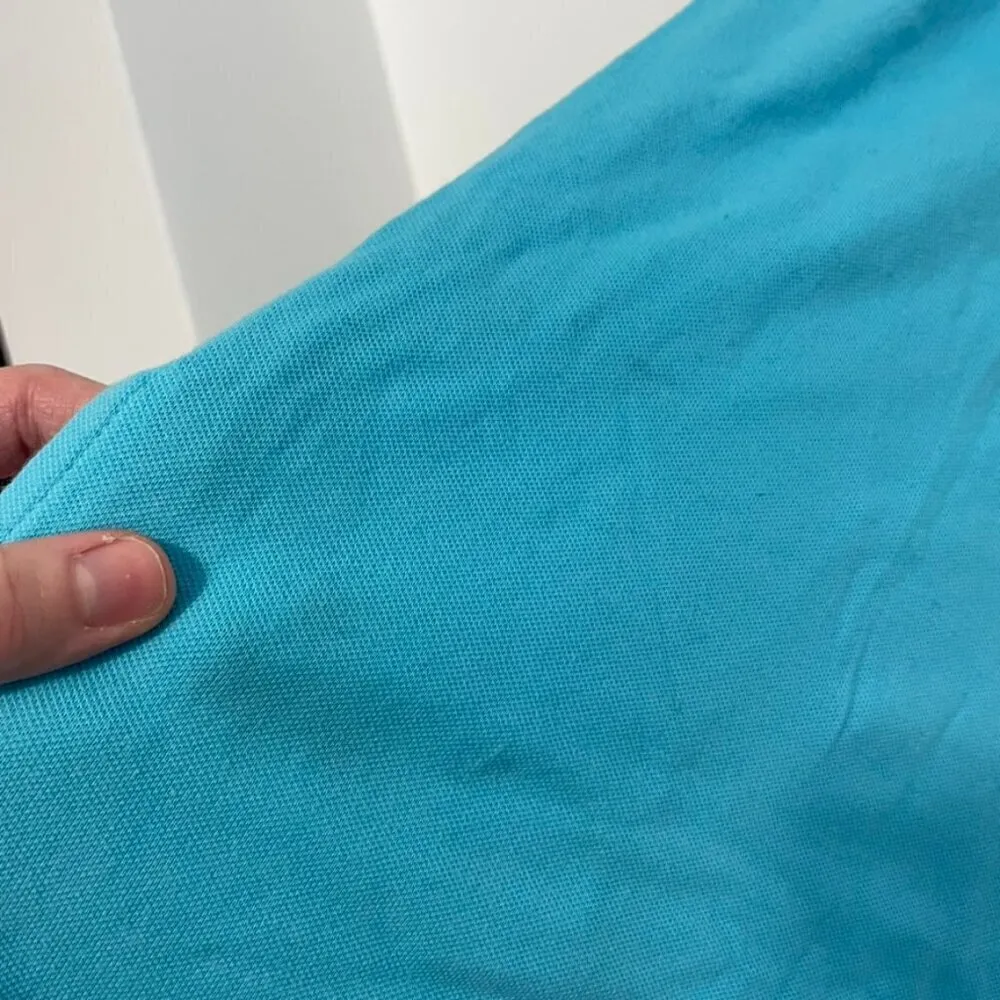 LILLY PULITZER Turquoise Blue Collared Short Sleeve Cotton Polo Shirt Dress M - Image 5