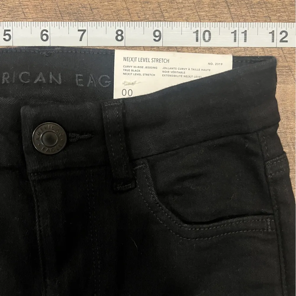 American Eagle Curvy Hi Rise Jegging Black Womens 00 Next Level Stretch Small - Image 5