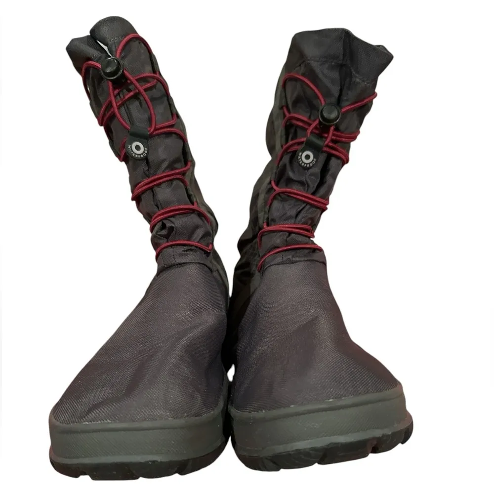 BOGS SNOWNIGHTS WOMANS DURAFRESH WATERPROOF WINTER RAIN BOOTS 7 Gray - Image 5
