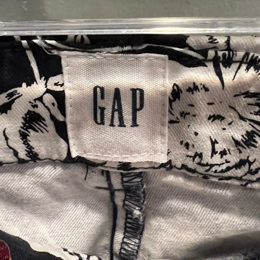 Gap Signature skinny ankle khaki in black and white floral print size 8 - Image 5