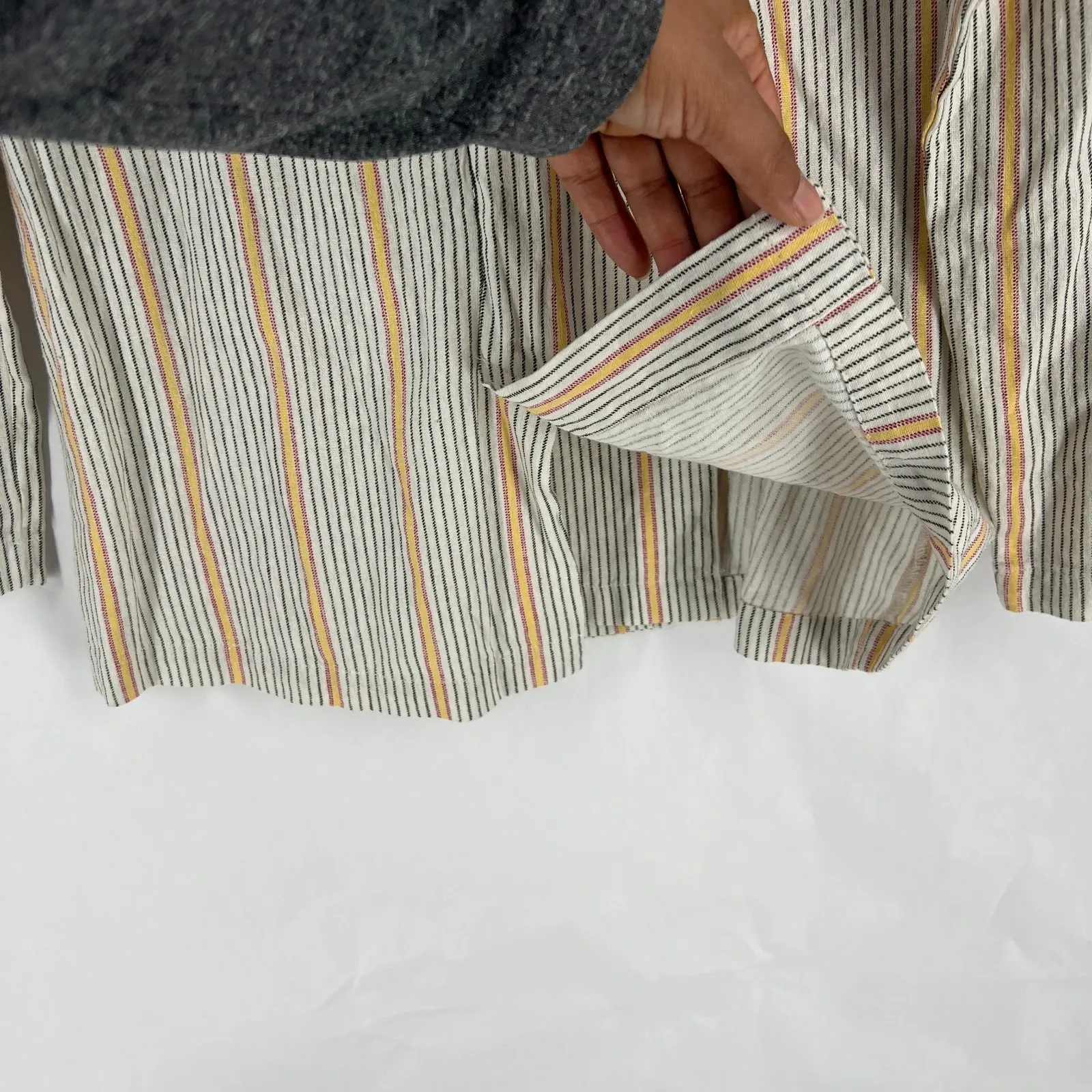 Wild Fable Blazer Jacket Womens Small Oversized White Striped Double Breasted - Image 12