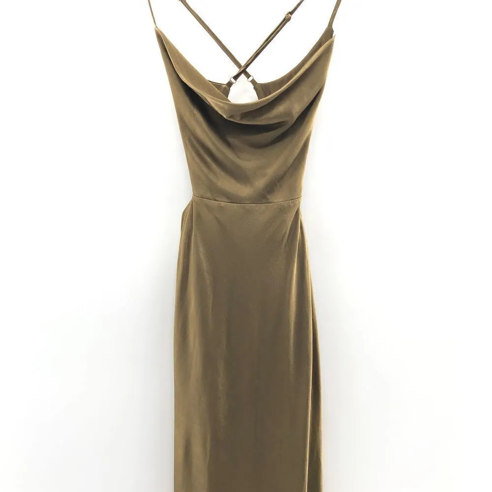 Shona Joy Thalia Bias Cut Out‎ Midi Dress in Cumin - Image 6