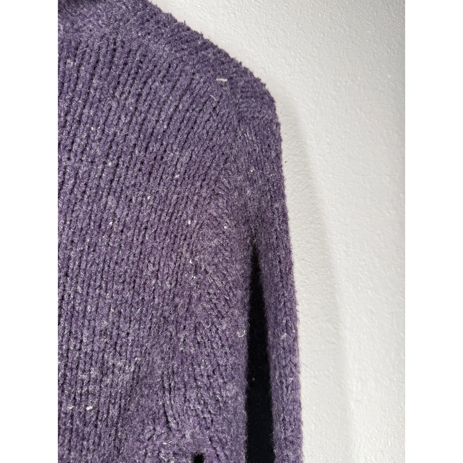 Vtg Y2k Kenzie Womens Purple Fair Isle Sweater Sz M Nordic Reindeer Turtle Neck Size M - Image 3
