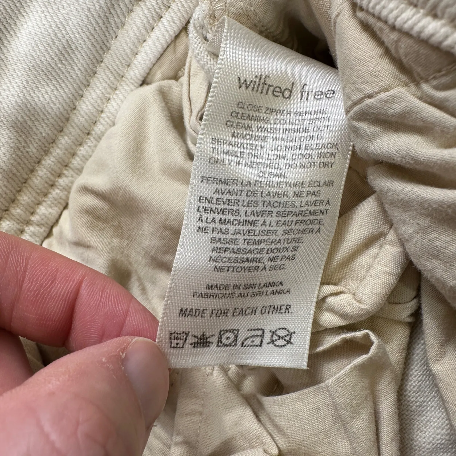 Wilfred Free 4 Utility Cargo Pants Jeans Beige Pocket Straight Leg Aritzia High - Image 6