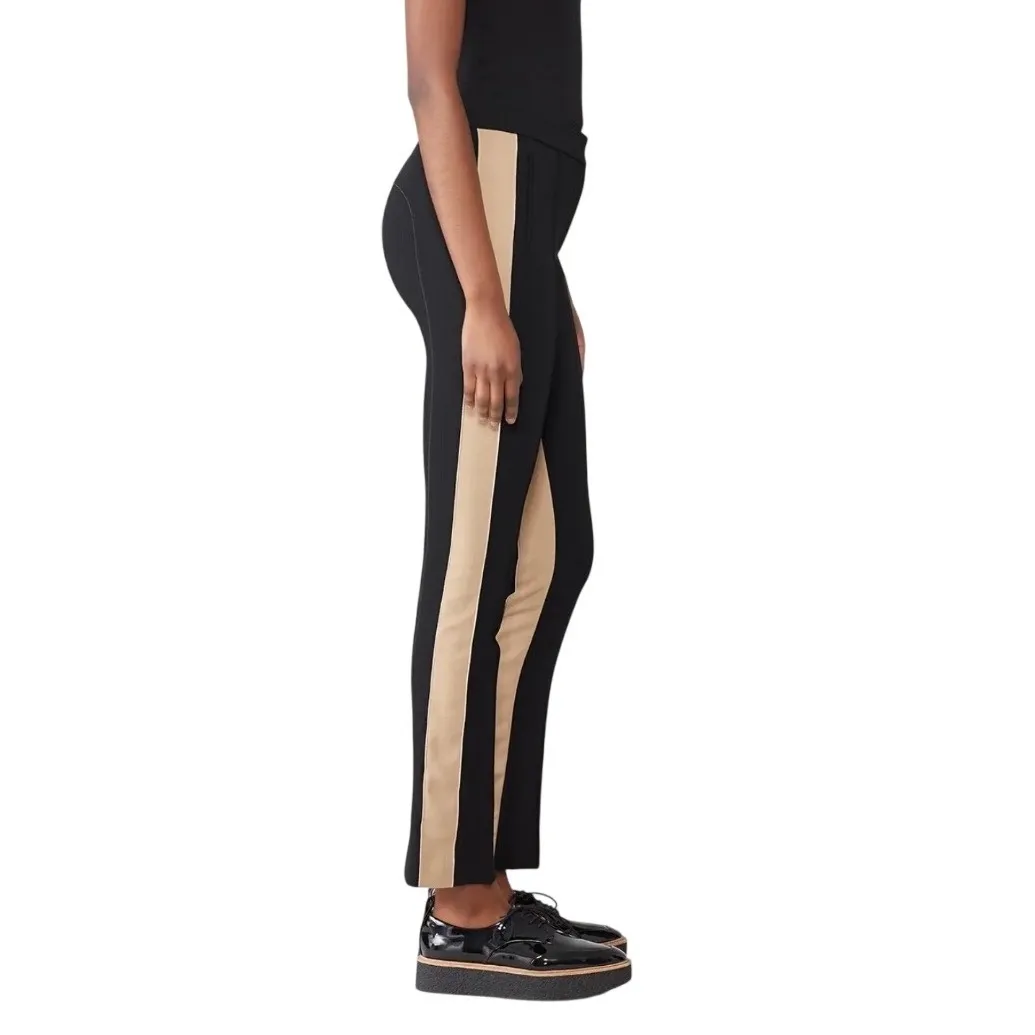 Derek Lam Women's Size M Tuxedo Stripe Trouser Pants Black Cream Office Career‎ - Image 2