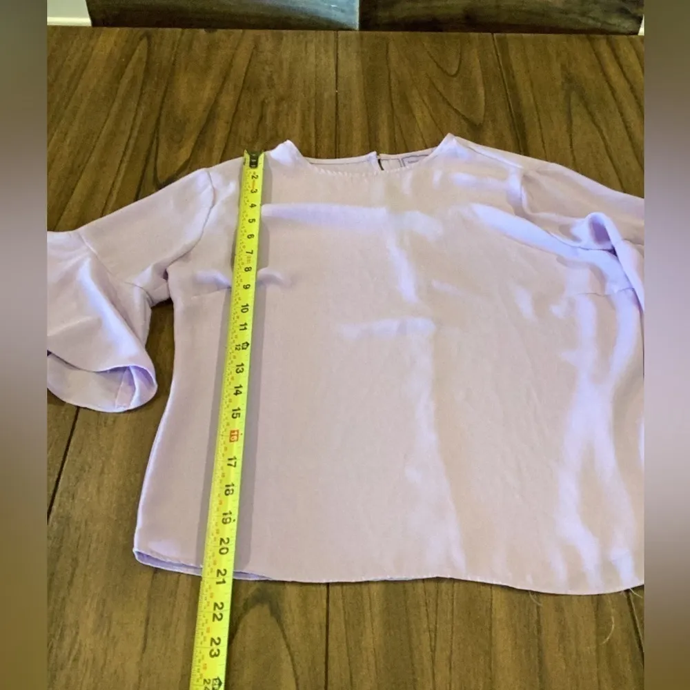 Michelle Nicole Light purple fancy ruffle tiered bell long sleeve blouse small - Image 7