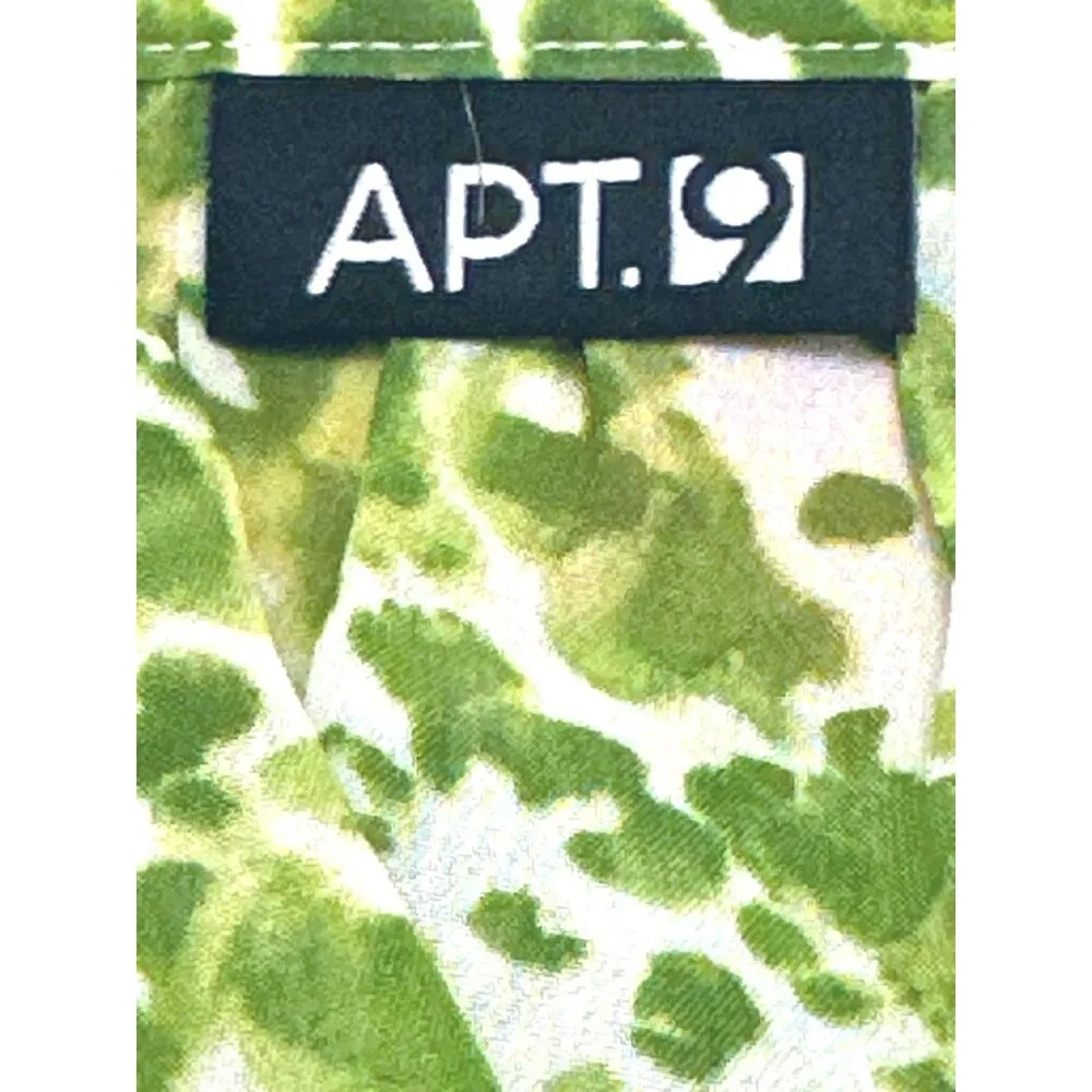 APT 9 Abstract Green White Sheer and Sexy All Polyester Front Button Tunic Size - Image 7
