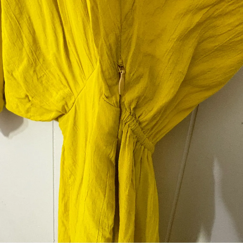 SWF Plunge Maxi Dress Citrus Chaos Yellow Size M Kimono Style, Chic Resortwear Size M - Image 12