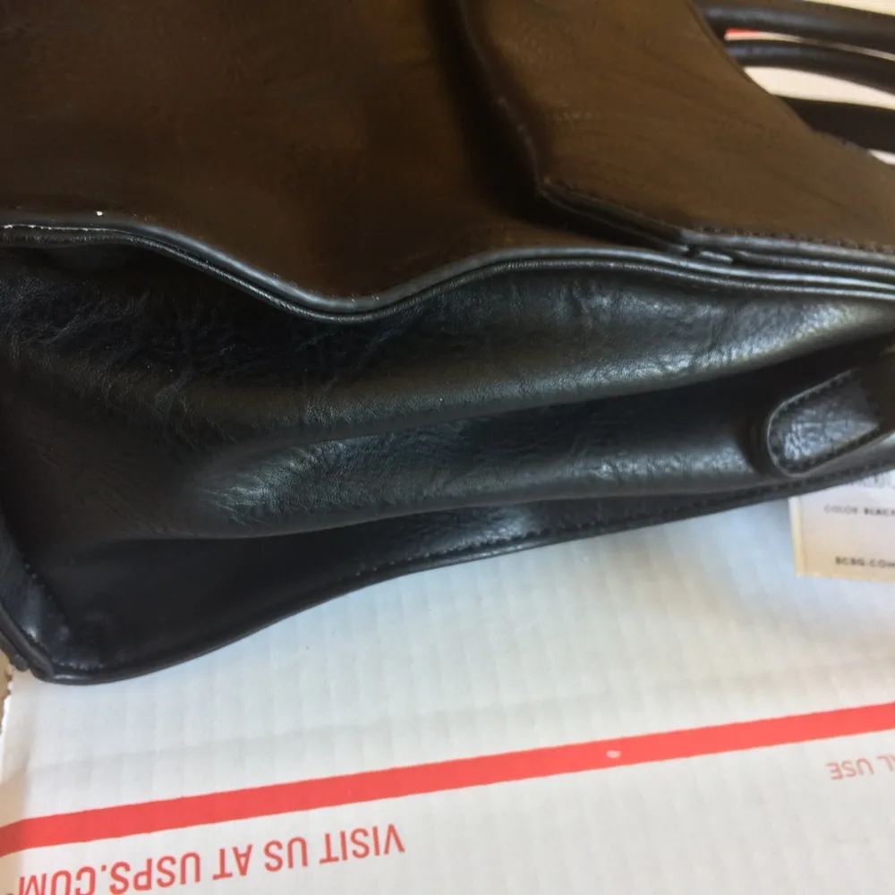 "Noelle" medium pleather convertible shoulder / satchel bag - Image 8