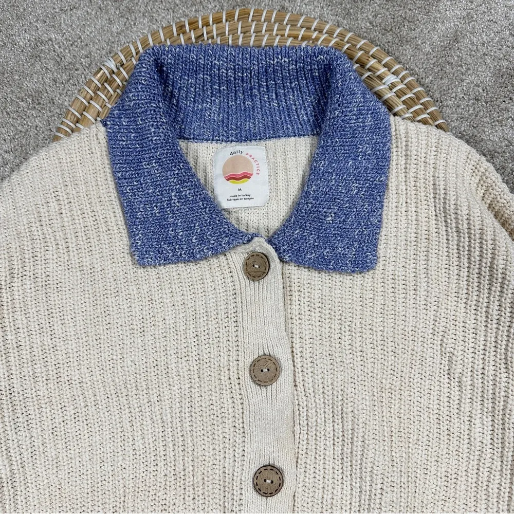 Daily Practice by Anthropologie Knit Lounge Set Sweater Cardigan & Shorts M - Image 4