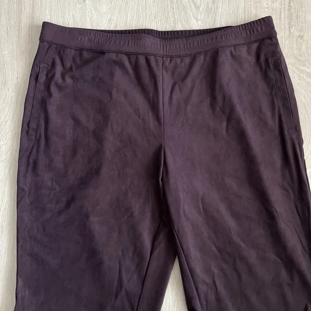 NWT J. Jill Wearever Faux Suede Slim Fit Pants | Rum Raisin Purple | Medium - Image 4