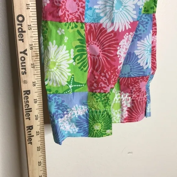 Lilly Pulitzer capris colorful patchwork floral pants  size 4 - Image 6