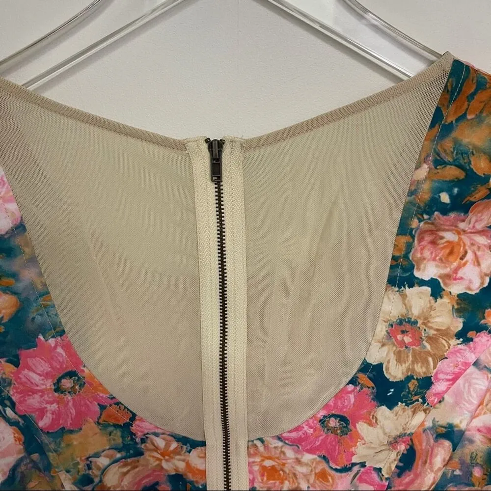 SUNDAY IN BROOKLYN x Anthropologie Pink Floral Print Dress Size Small - Image 6