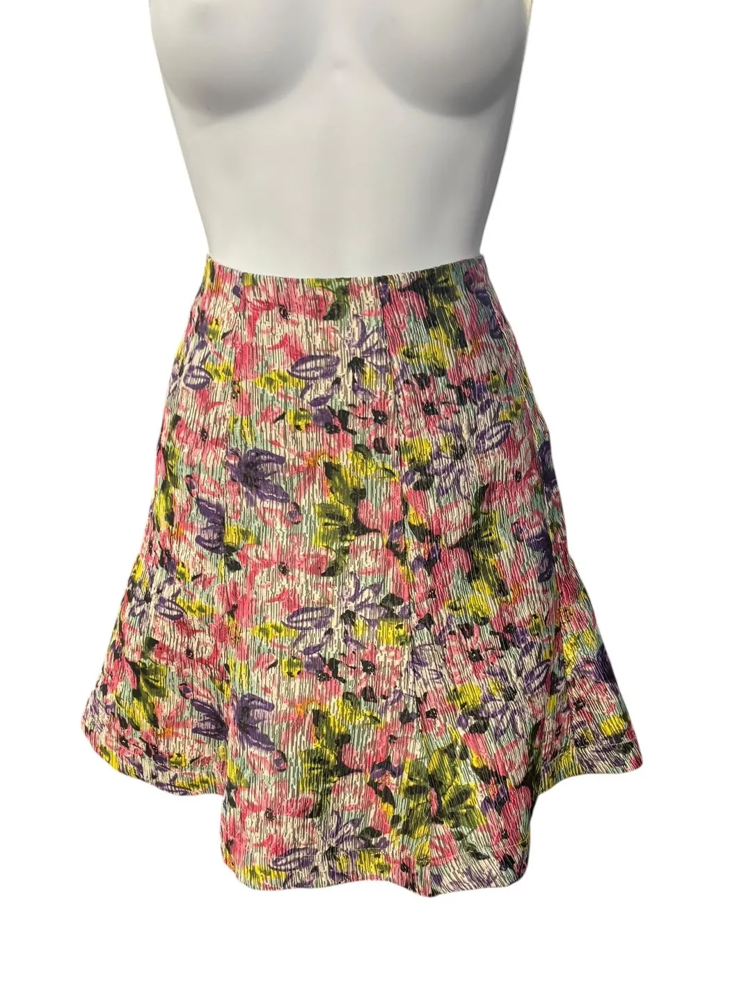Very J Floral Print Skirt A Line Mini Skater‎ Multicolor Spring Summer Party - Image 1