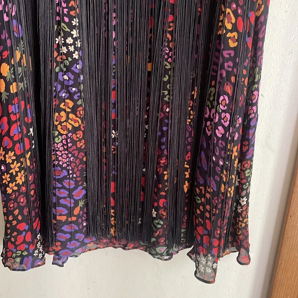 Farm Rio Wild Mix Mixed-Print Fringe Midi Skirt - Image 5