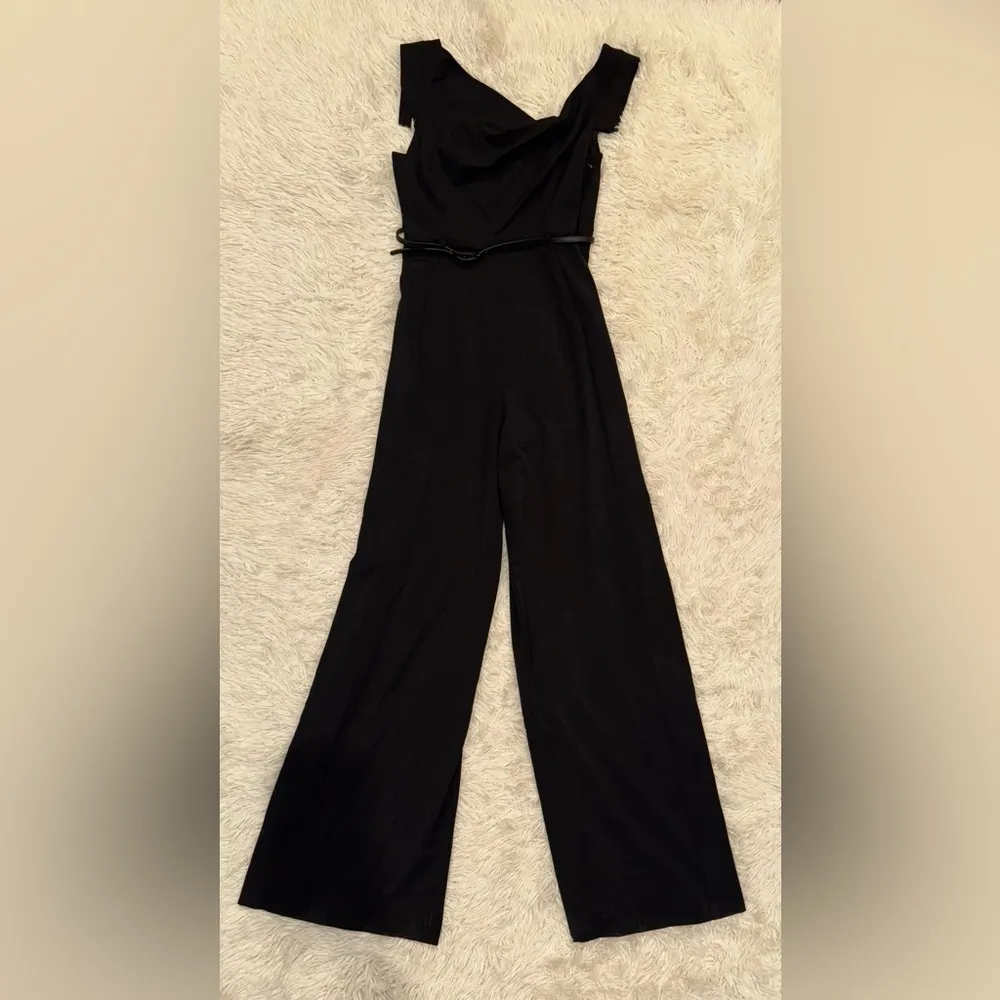 NEW Black Halo Jackie O Belted Romper Dressy Jumpsuit black size 10 - Image 4