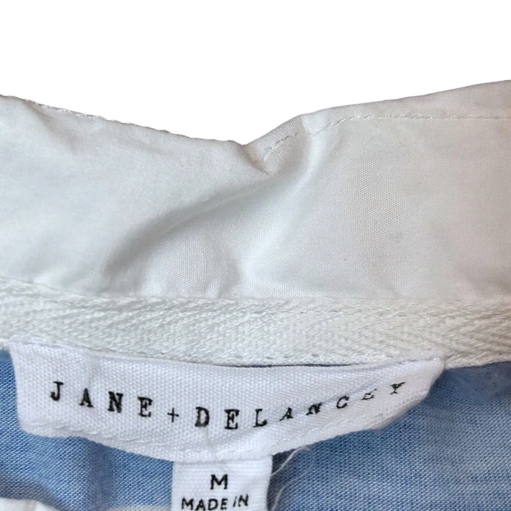 Jane &‎ Delancey Striped Polo Shirt Womens Size M Collared Casual Preppy Varsity - Image 3